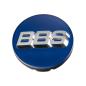 Preview: 1 x BBS 3D Rotation Nabendeckel Ø56mm blau, Logo silber/chrome - 58071059